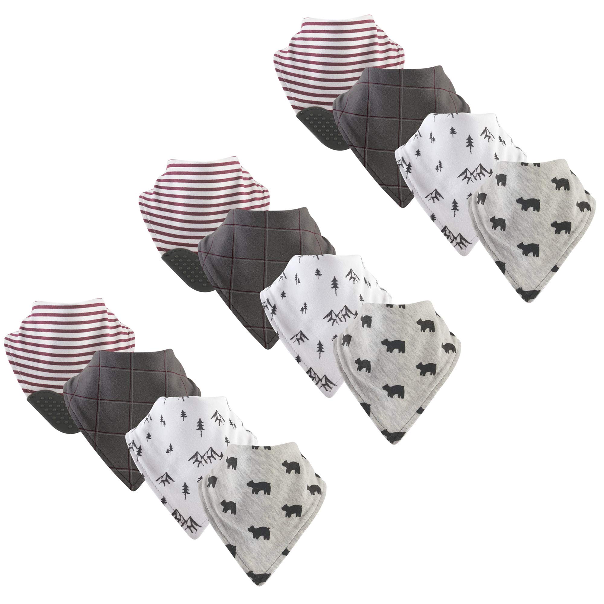 Yoga Sprout Bandana Bib with Teether, 12 Pack, Mountains