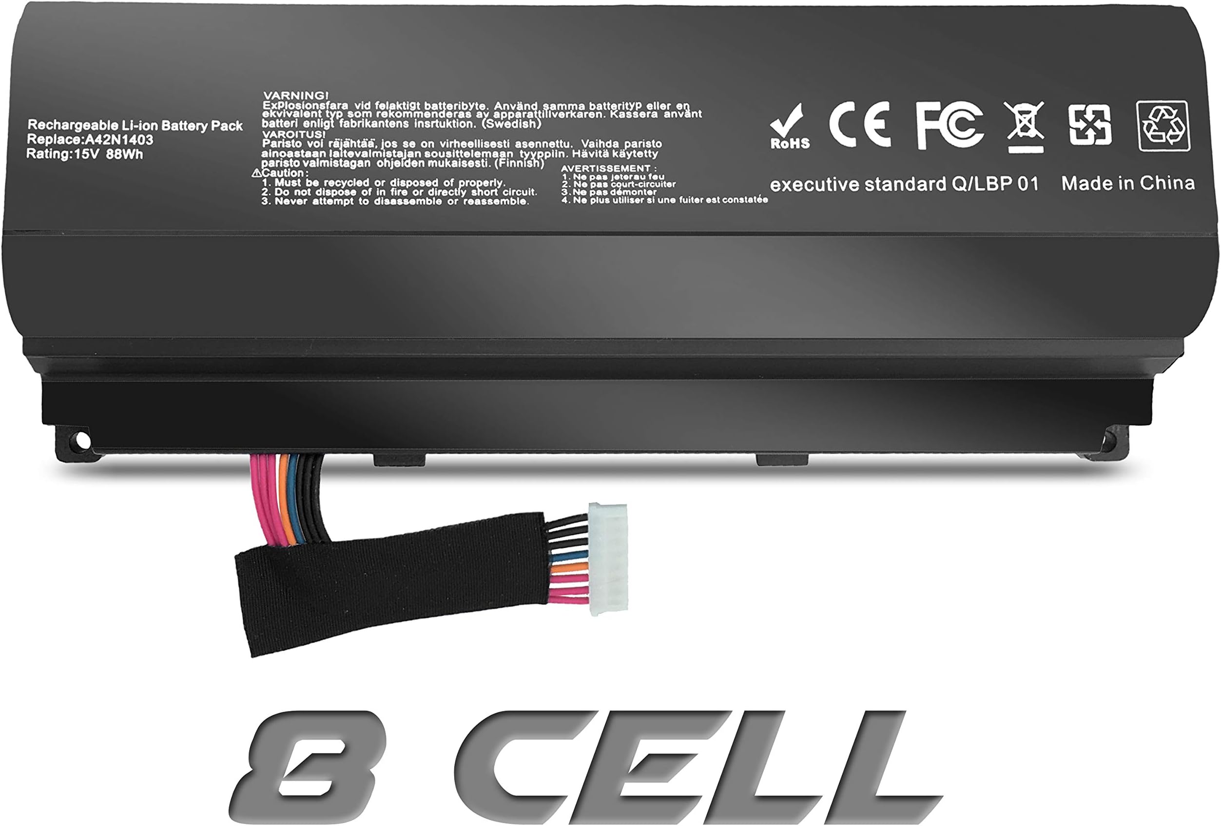 A42LM93 A42N1403 Laptop Battery Compatible with ASUS ROG G751J-BHI7T25 G751JY G751JT G751JM G751JL G751J G751 GFX71JT GFX71JM GFX71JY GFX71JY4710 GFX71JY4860 【15V 88Wh】