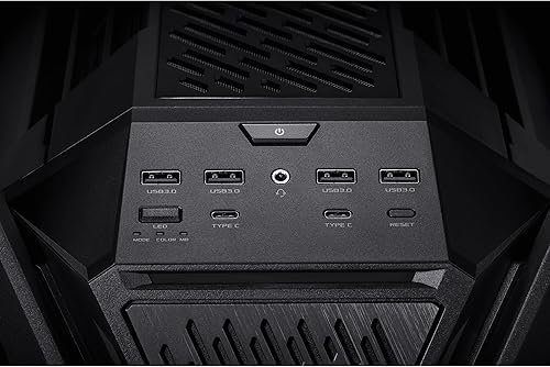 Vista 48 de ASUS ROG Hyperion GR701 EATX - Carcasa para computadora de torre completa con estructura semiabierta, paneles laterales sin herramientas, soporta