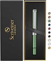 Vista 1 de Scriveiner Green Rollerball EDC Luxury Pen, Stunning Pocket Pen with Chrome Finish, Cool Writing Pen, Best Gift for Men & Women, German Schmidt