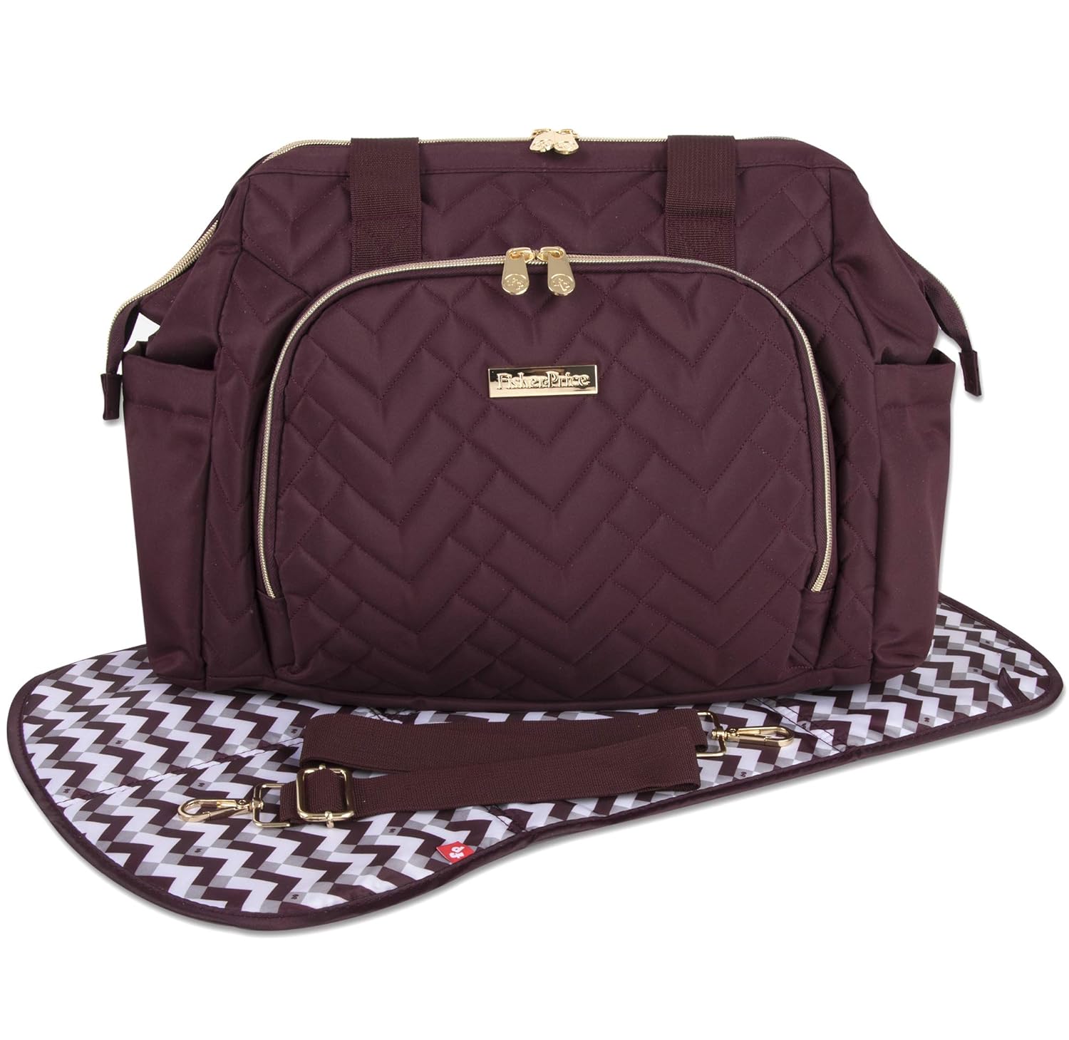 burgundy diaper backpack