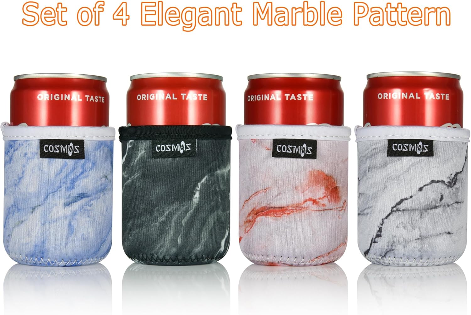 Cosmos 4 Pcs Soft Neoprene 7.5 Fl Oz Mini Can Sleeves Insulators Can Cooler Sleek Can Drink Covers Neoprene Can Sleeve Holder Beverage Insulator Cover for Energy Drink & Beer Cans - Image 3