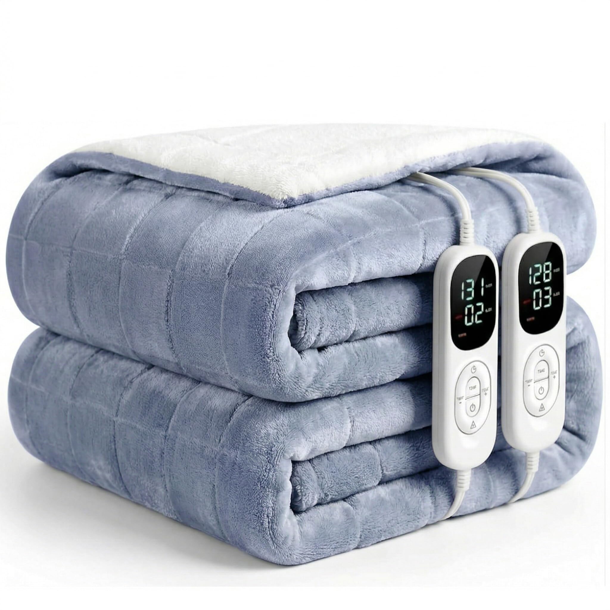 Heated Queen(84"x90") Blanket,Ultrasoft Electric Blanket Checkered Pattern