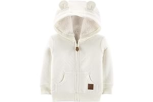 Cozy and Warm Baby Hooded Sweater Jacket with Sherpa Lining for 9...