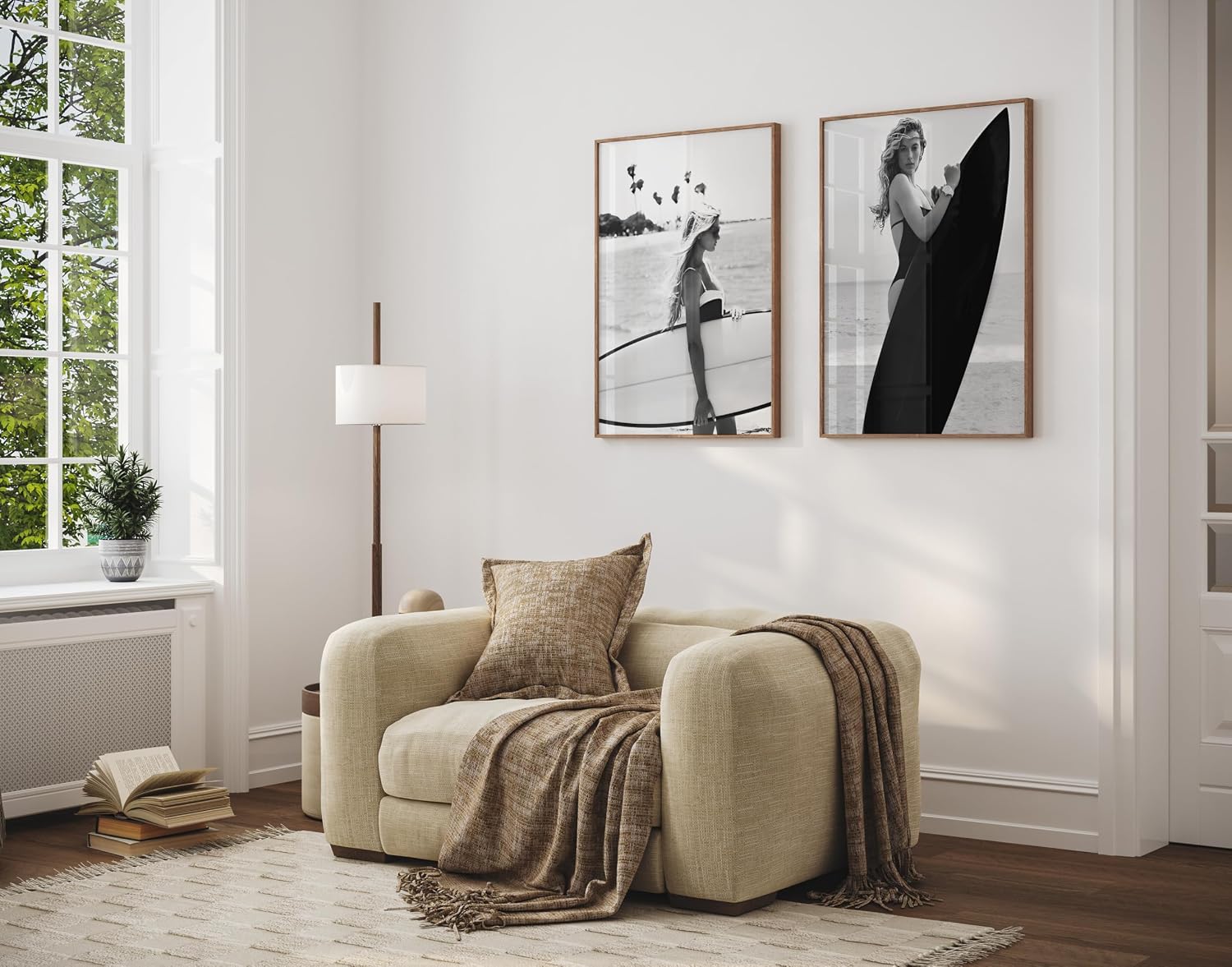 Poster Master 2-Piece Vintage Women Surfer Poster - Retro Fashion Print - Photograph Art - Glam Gift for Her, Women, Fashionista - Chic Decor for Bedroom, Office, Beach House - 8x10 UNFRAMED Wall Art