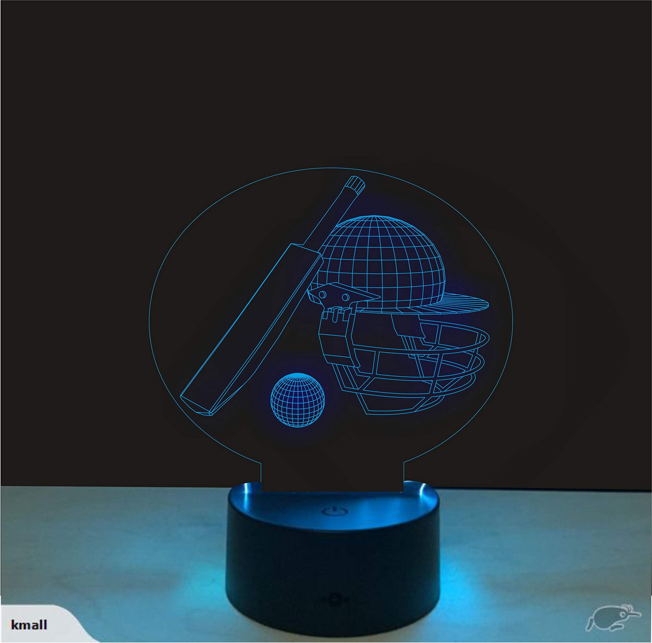 NAVEED ARTS TL051 3D Illusion LED Lamp Cricket with IR Remote and USB Cable, 7 Colour Changing for Decoration, Factory Outlet (Multicolor)