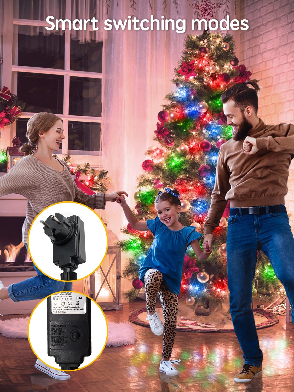ARKOCHIC 30M Luci Albero di Natale, 300 LED Luci Natalizie da Esterno ed Interno, 8 Modalità con e Telecomando Lampade di Natale per Giardino, Balcone, Casa, Festa (Multicolore)