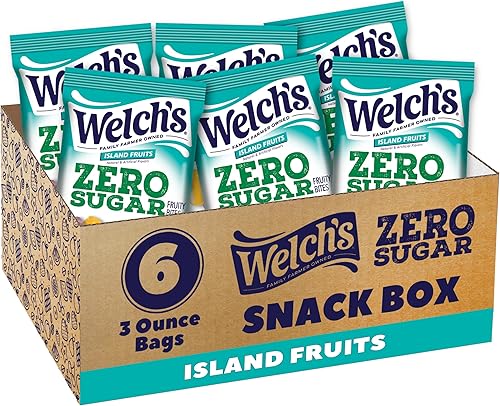 Welch's Zero Sugar Fruity Bites, Island Fruits Snack Box, Gluten Free & Sugar Fr