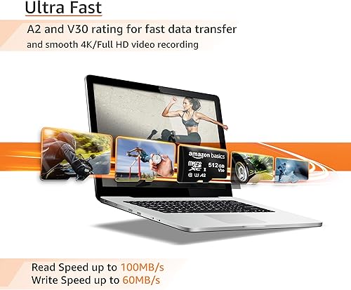 Amazon Basics microSDXC Memory Card with Full Size Adapter, A2, U3, Read Speed up to 100 MB/s, 512GB, Black - 3