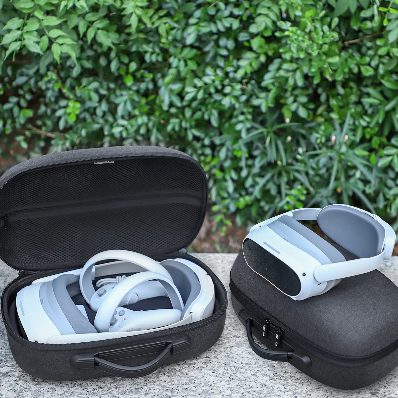 VR-Aufbewahrungstasche kompatibel für PICO 4, Tragetasche für VR-Gaming-Headsets, harte Reisebox für Virtual-Reality-Headsets, Controller-Kopf, schützende All-in-One-Koffertasche für VR-Brillen
