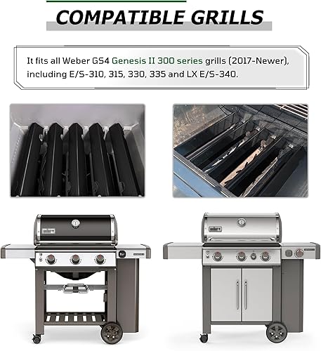 Miniatura 6 de 66032 66795 Barras aromatizantes de 17 pulgadas de repuesto para Weber GS4 Genesis II 300, E-310 E-315 E-335 E-330 S-335, piezas Genesis GS4 II LX