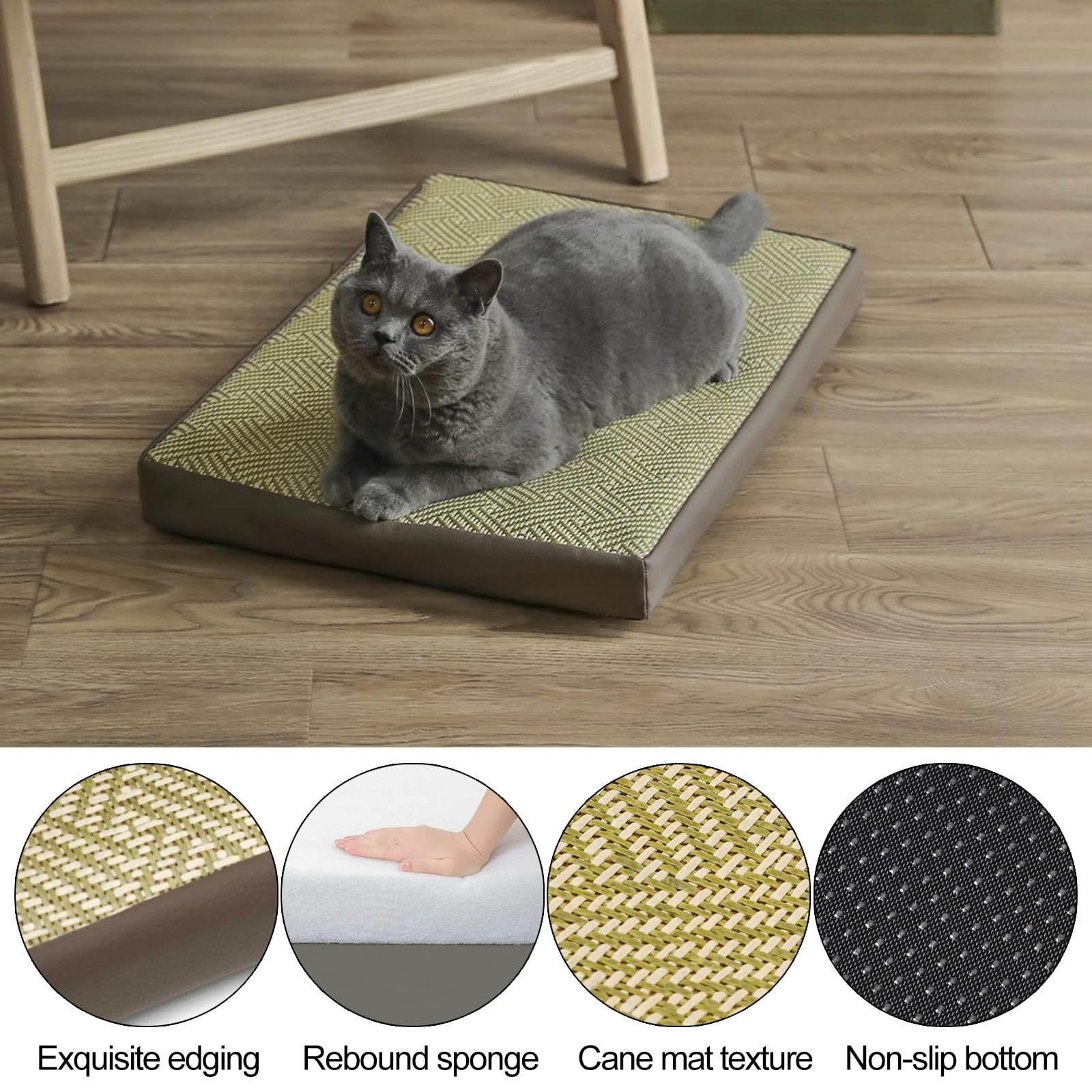 Manta Refrescante Perro, Tapete Refrescante Lavable for Mascotas de Interior y Exterior con Base Antideslizante(Light Brown,80x60cm)