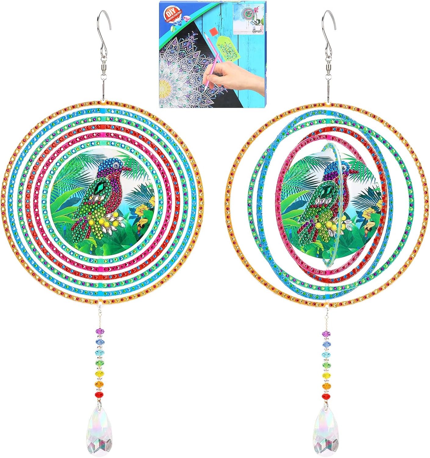Liccyy New 3D Hang Diamond Painting Wind Chime Suncatcher Kits Accessories for Adults Beginners