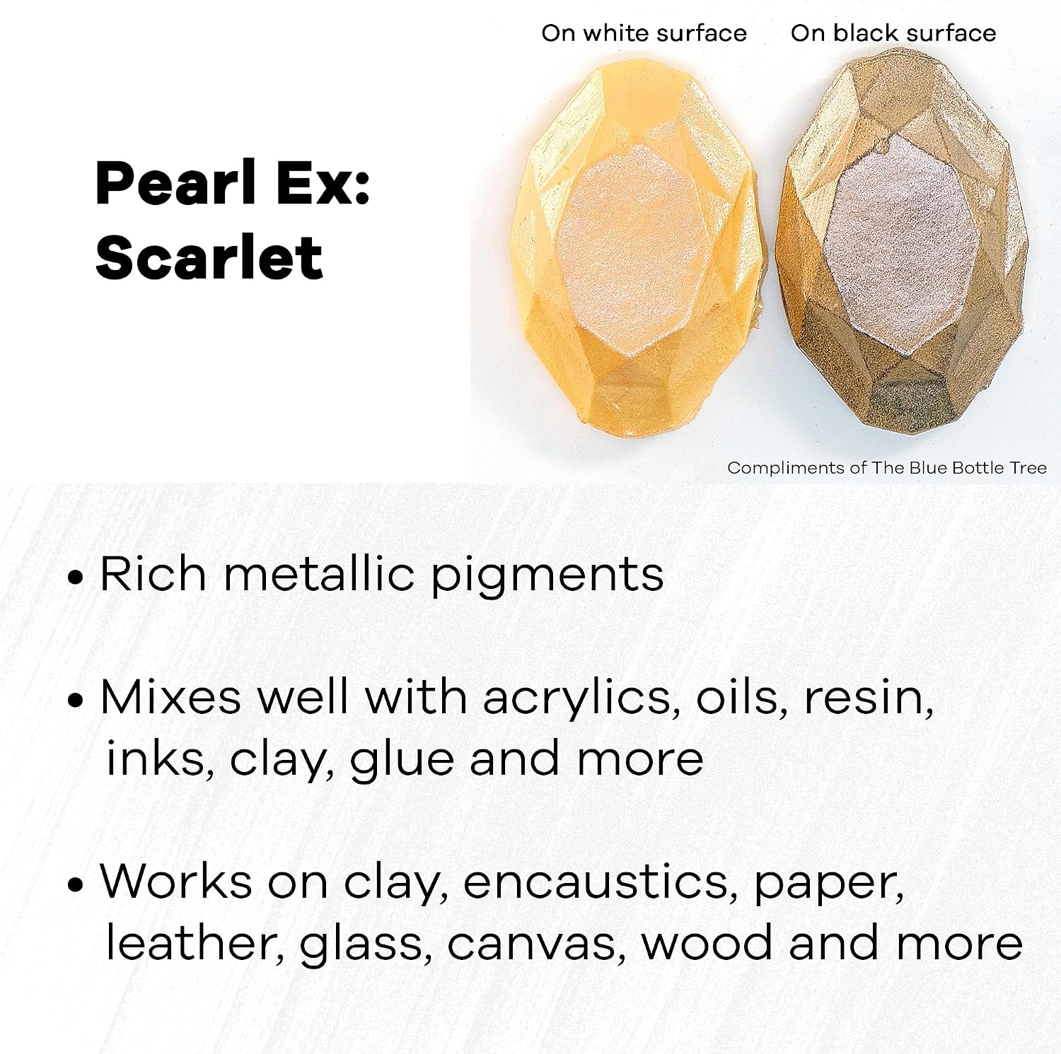 Jacquard Pearl Ex Pigment Powder 0.5 oz Scarlet - Loose Mica Powder for Epoxy Resin, Watercolors, Calligraphy Ink & Clay - Epoxy Pigment Powder - Epoxy Resin Color