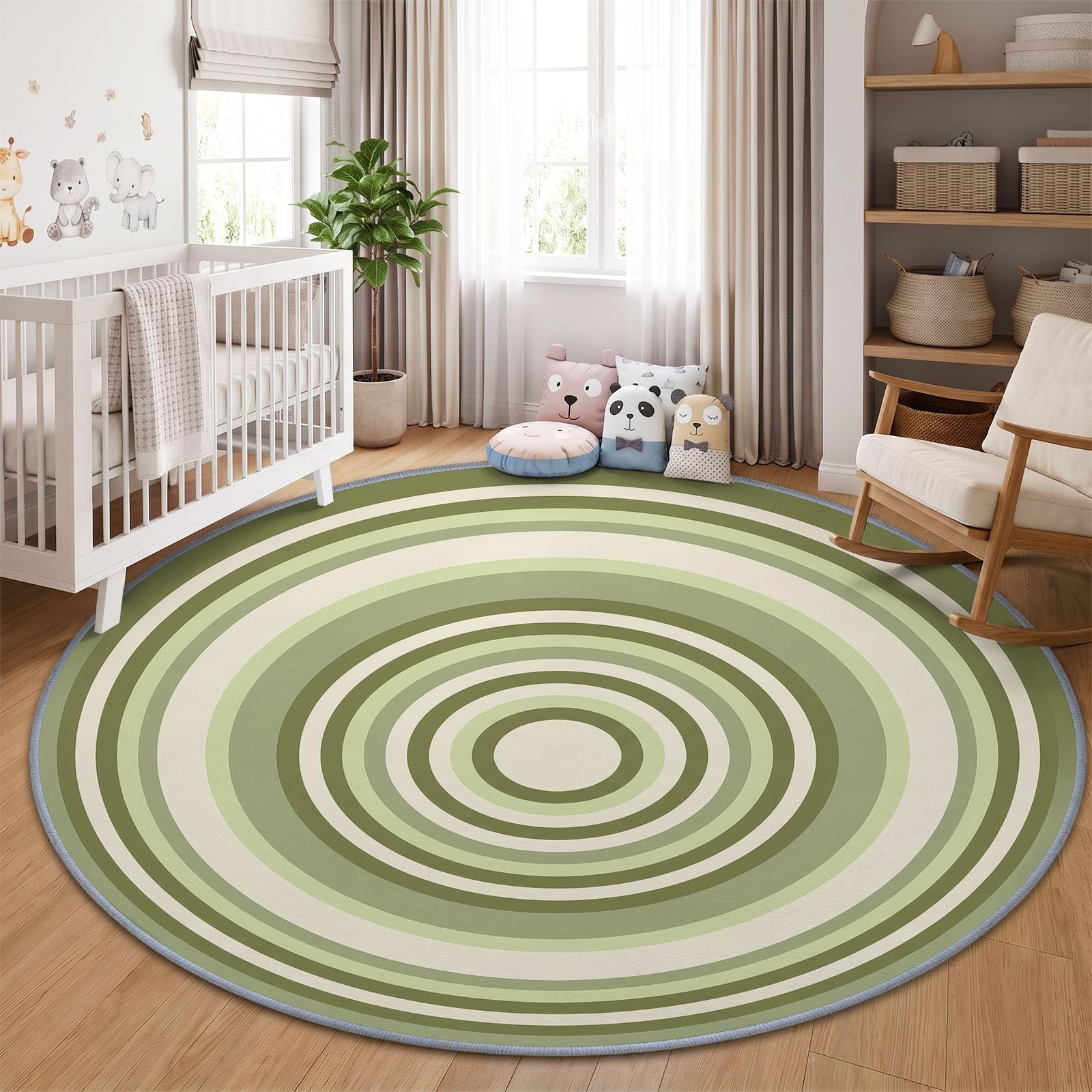 Mittelalterlich Geometrisch Teppich Rund Wohnzimmer rutschfest Kurzflor