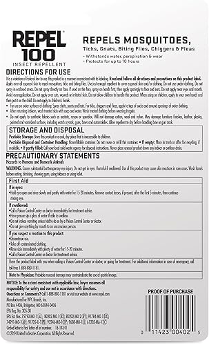 Miniatura 12 de Repel 100 repelente de insectos, repele mosquitos, garrapatas y jejenes, para condiciones severas, protege hasta por 10 horas, 98% DEET (aerosol con