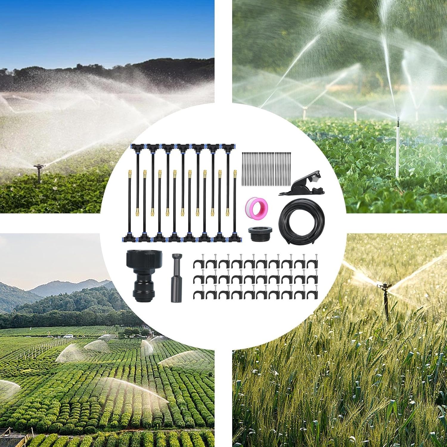 Drip Irrigation Kit | Quick Connect Sprinkler - Garden Sprinkler System Drip Tubing Kit,for Lawn Raised Bed Greenhouse Outdoor Plants Trees Flowers Vegetable