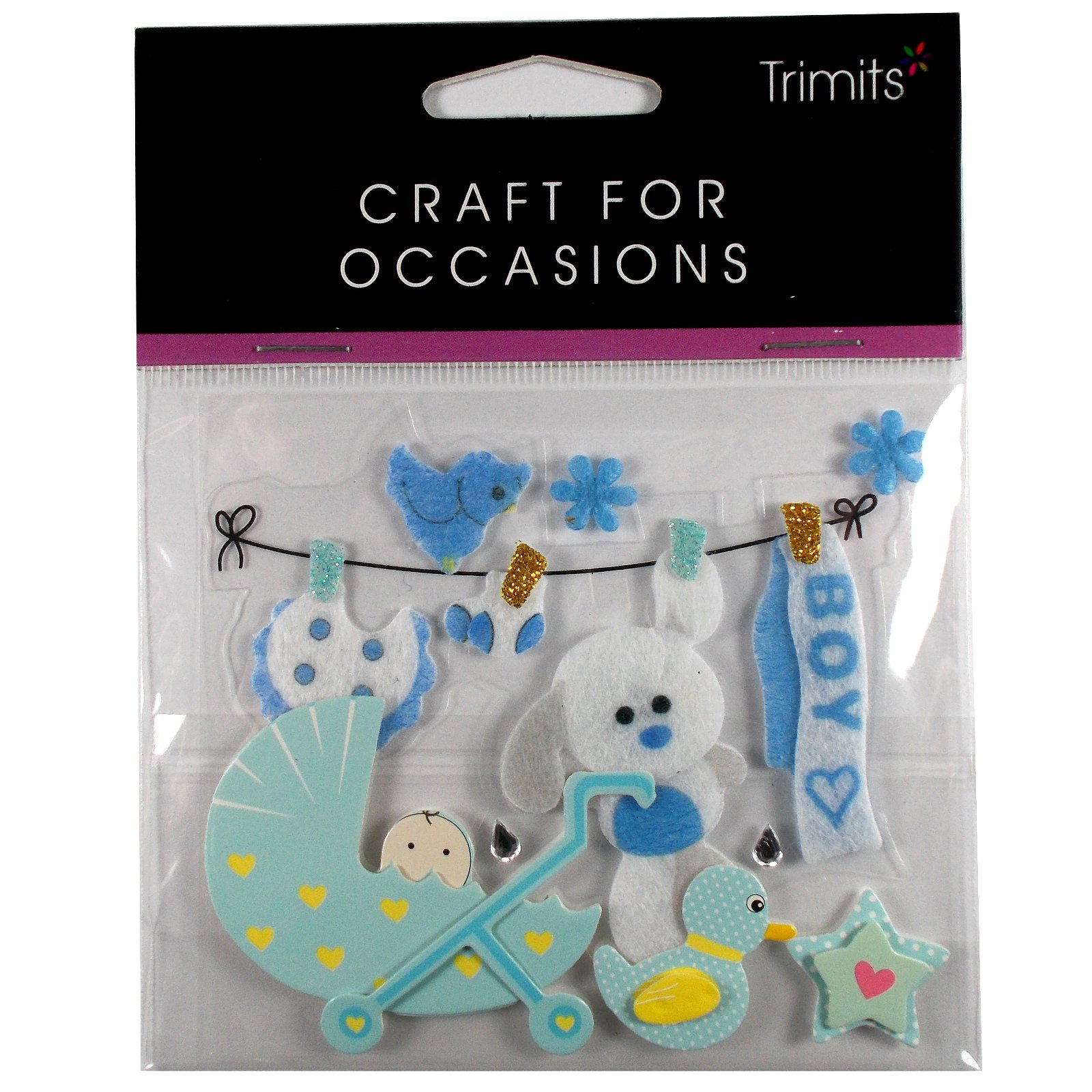 New Baby Boy Toppers - Self Adhesive Greeting Card Craft Ebellishent - View #2