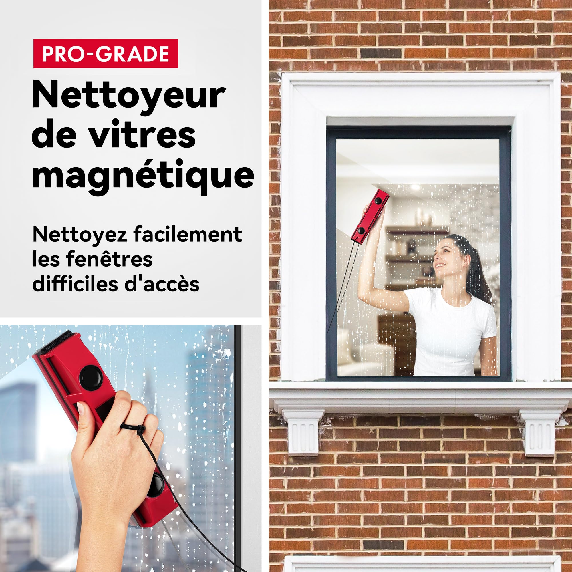 Tyroler The Glider S-1 Lave Vitre Magnétique | 2-8mm d'Épaisseur - Nettoyeur Vitre Magnétique pour Fenêtres | Lave Vitre Aimanté | Nettoyage Vitre Magnétique | Nettoyeur Vitre Aimanté