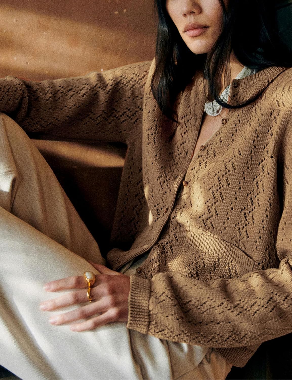 SKIKYAN Women's Fall Cardigan Sweaters Knit Button Down Long Sleeve Casual Knit Outerwear - Image 4