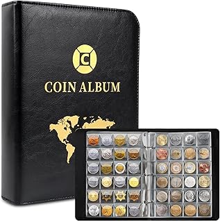 Münzen Sammelalbum, 20 Seiten, 480 Taschen Münzalbum, Münzsammelalbum 25.8x20cm, Münzen Aufbewahrung Album mit Zip, Coins Collection Album, Sammlungen, Banknoten und Geldstempel
