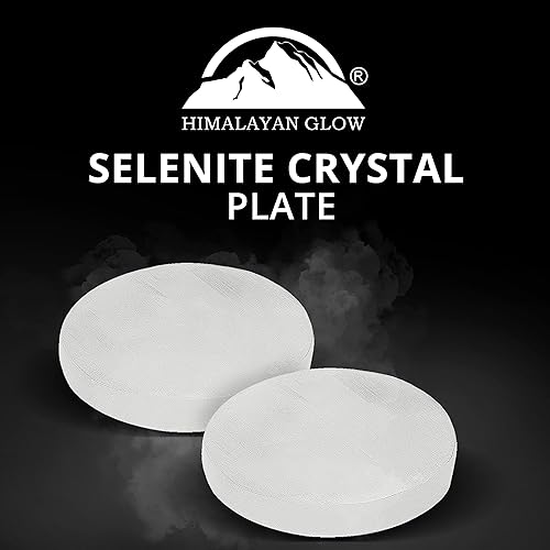Miniatura 2 de Himalayan Glow WBM - Placa de carga de cristal de selenita para manchas, curación y recarga, 2 unidades