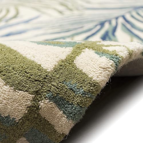 Miniatura 8 de Liora Manne Tivoli - Alfombra de felpa de lana hecha a mano para interiores, diseño gráfico contemporáneo botánico floral (La Palma crema) (7 pies 6