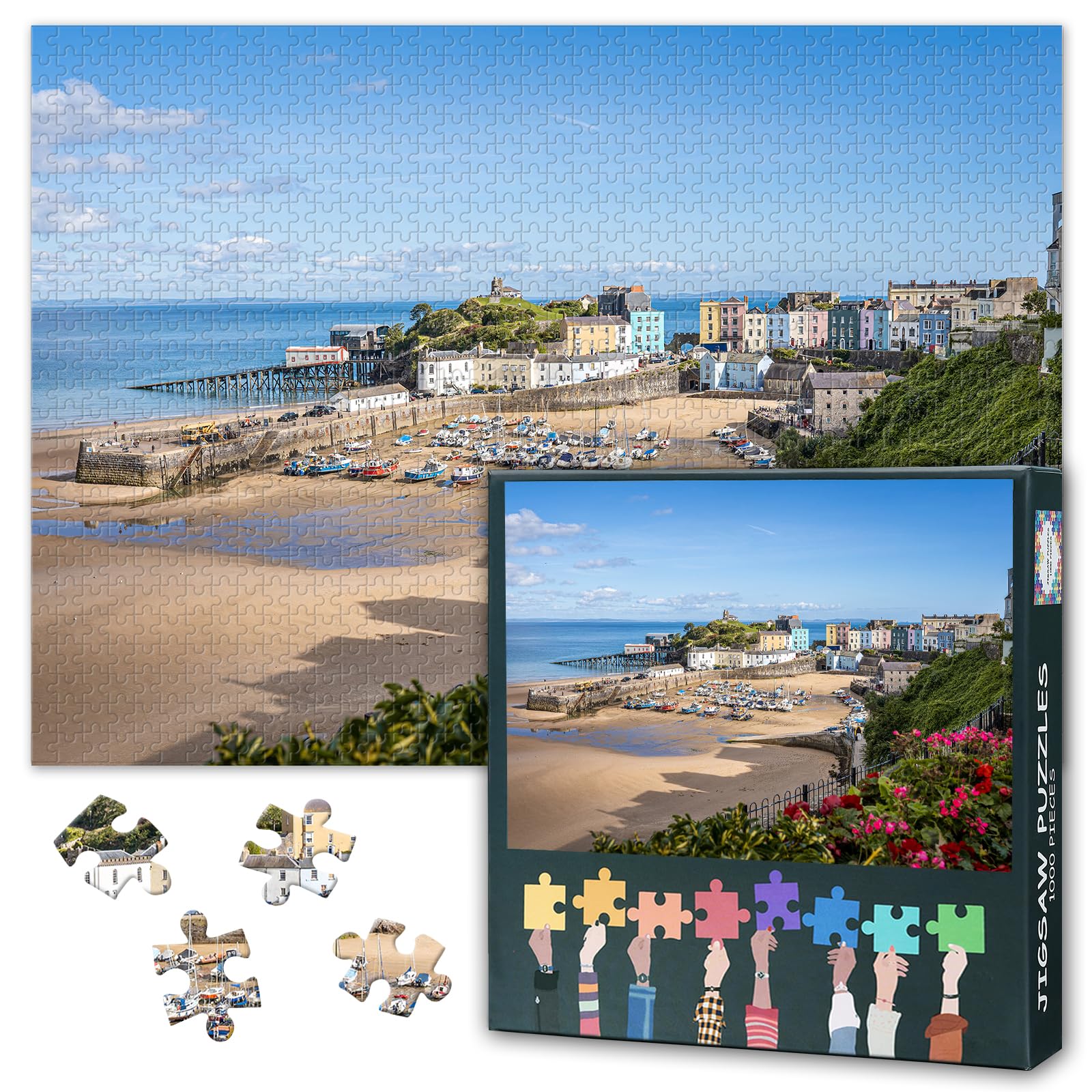 Puzzles for Adults 1000 Pieces, Tenby Harbour Pembrokeshire Wales Jigsaw Puzzles