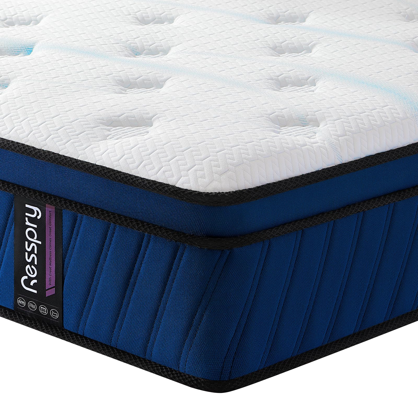 Resspry Single Mattresses,25cm Individually Pocket Spring With Breathable Memory Foam,Pressure Relief,Medium Firm,Mattress in a Box