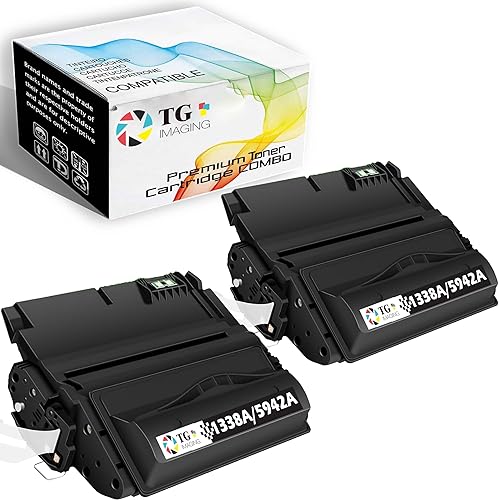 TG Imaging Paquete de 2 cartuchos de tóner compatibles con impresoras Laser-Jet 4200 4200n 4200tn 4200tn 4200dtn 4200dtn 4200L 4200L 4200Ln, 2