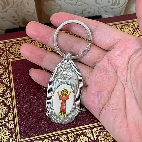 Miniatura 3 de 12 llaveros para bautizo y bautizo, para bebé, Jesús, Nuestra Señora de Guadalupe, para niños y niñas invitados