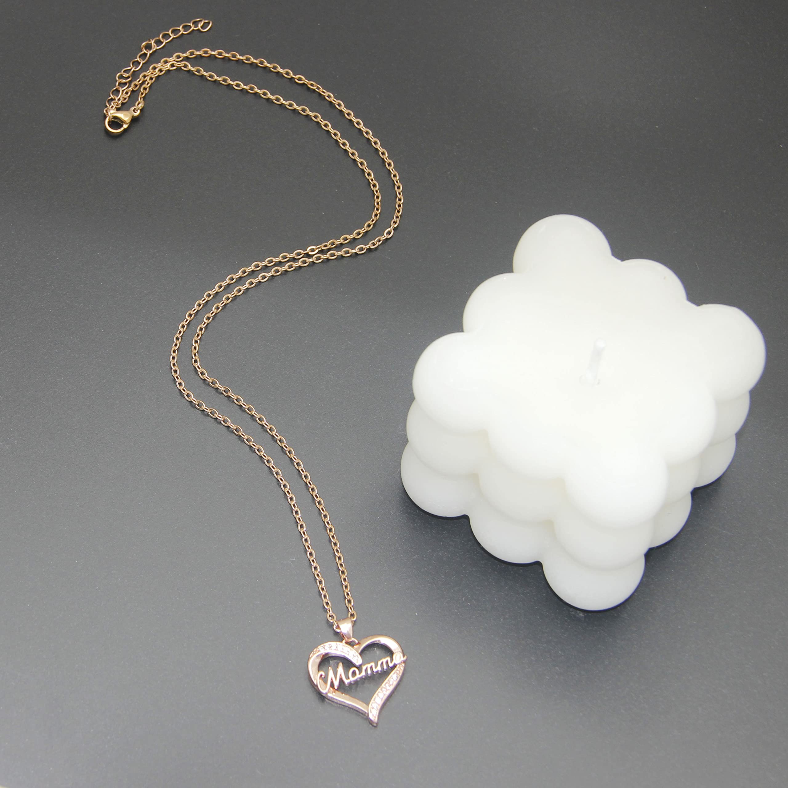 ZYMGUO Regalo Mamma Collane Regalo festa della Mamma Regalo per Mamma Collana Donna regalo Compleanno Mamma Regalo Natale per Mamma Cuore Diamante Collana Argento Pendent