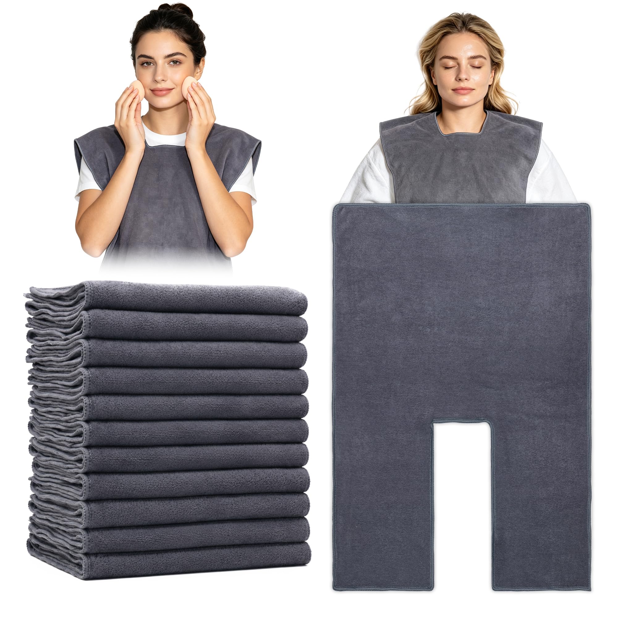 Microfiber Facial Towels for Estheticians - Gray -7