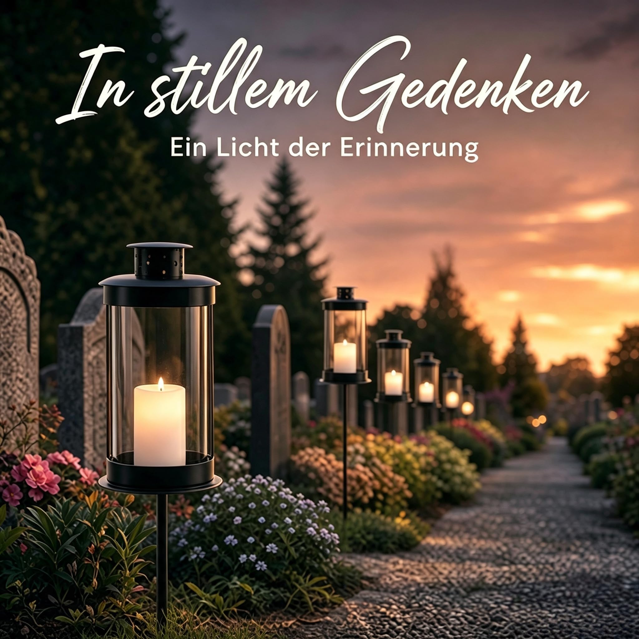 Grablaterne Friedhof Wetterfest Grablampe mit Erdspieß Laternen für Draußen