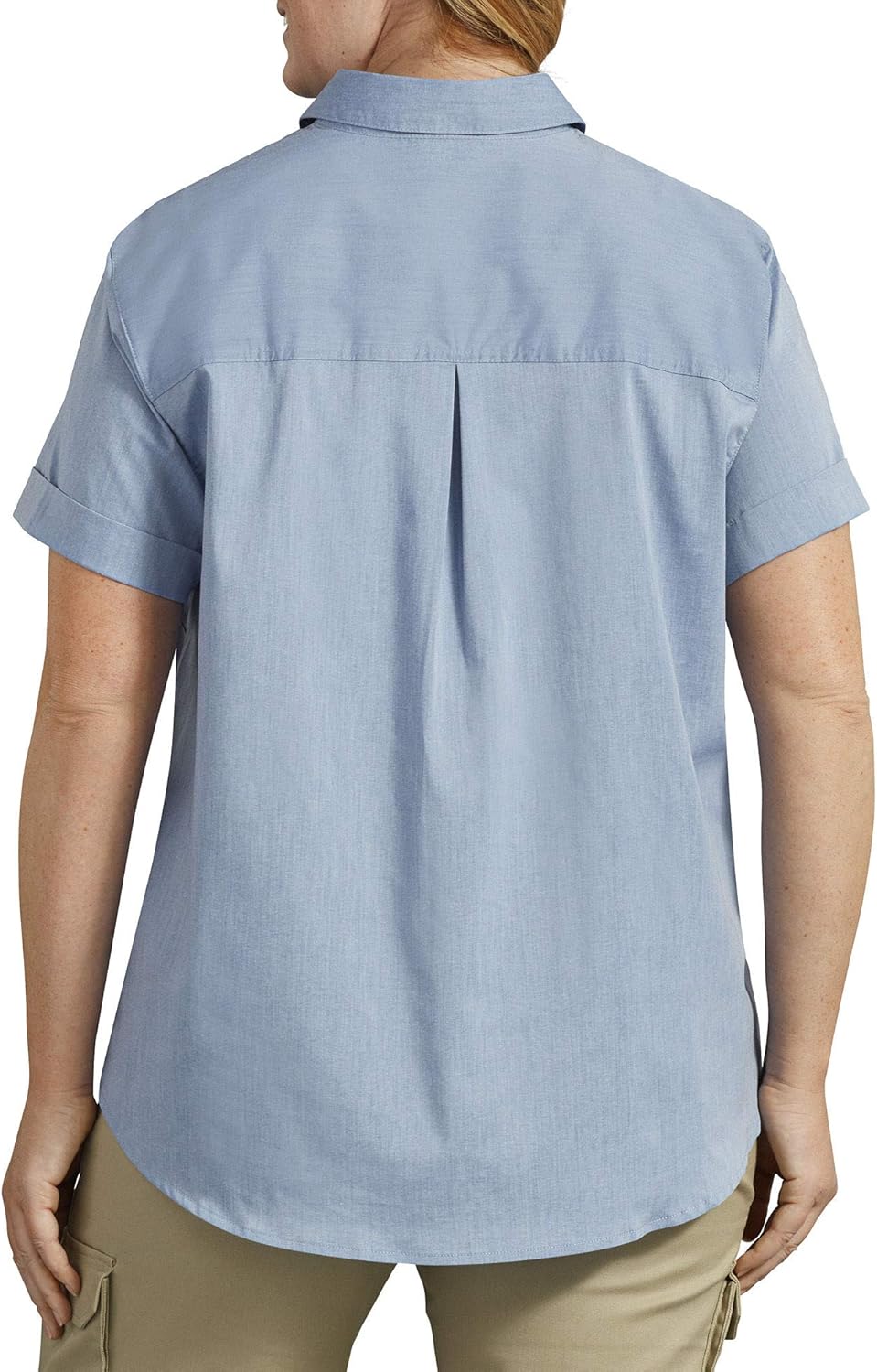 Dickies Women's Plus-Size Stretch Poplin Button-Up Short Sleeve Shirt Shirt, Black, 2PS - Image 2