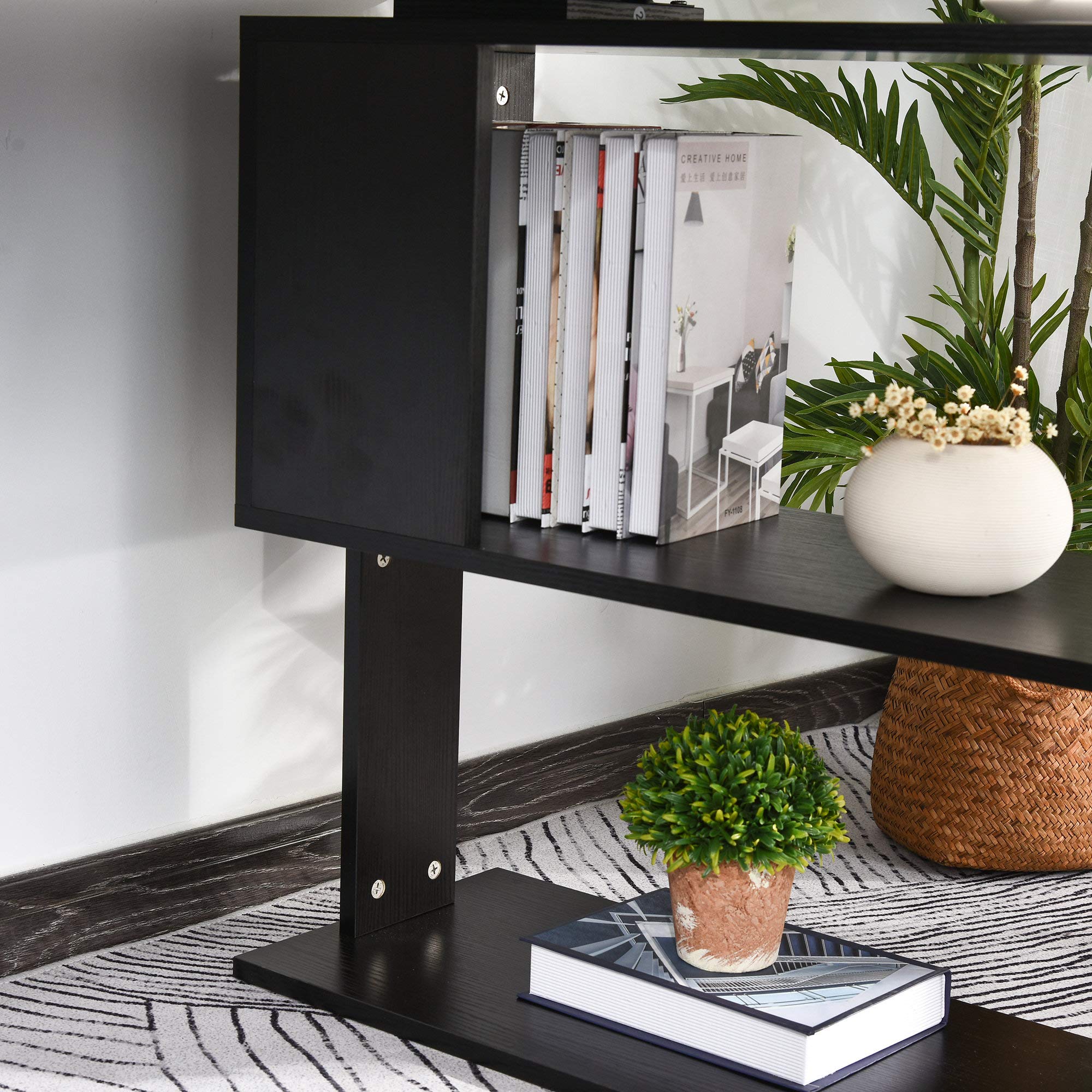 360° Rotating Home Office Desk L Shaped Corner Computer Desk