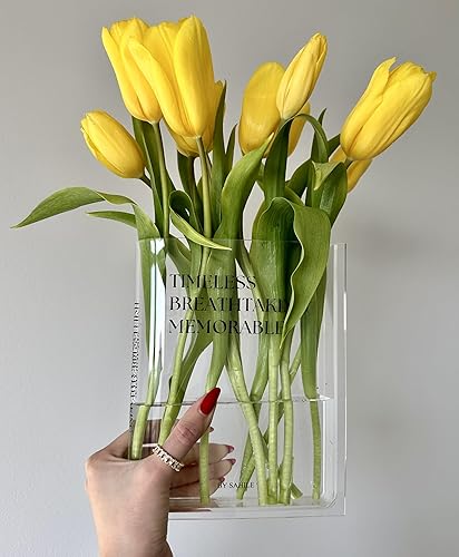 Miniatura 1 de Jarrón transparente para libros de flores, jarrón acrílico de diseño estético para decoración de estanterías y centros de mesa, regalo ideal para