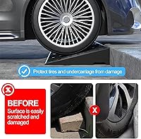 Vista 7 de RELIANCER 2 PCS Rubber Curb Ramps,5T Load Capacity Threshold Ramps for Loading Dock,Driveway Curb Ramp,Curbside Sidewalk Vehicle Ramp for Cars SUV
