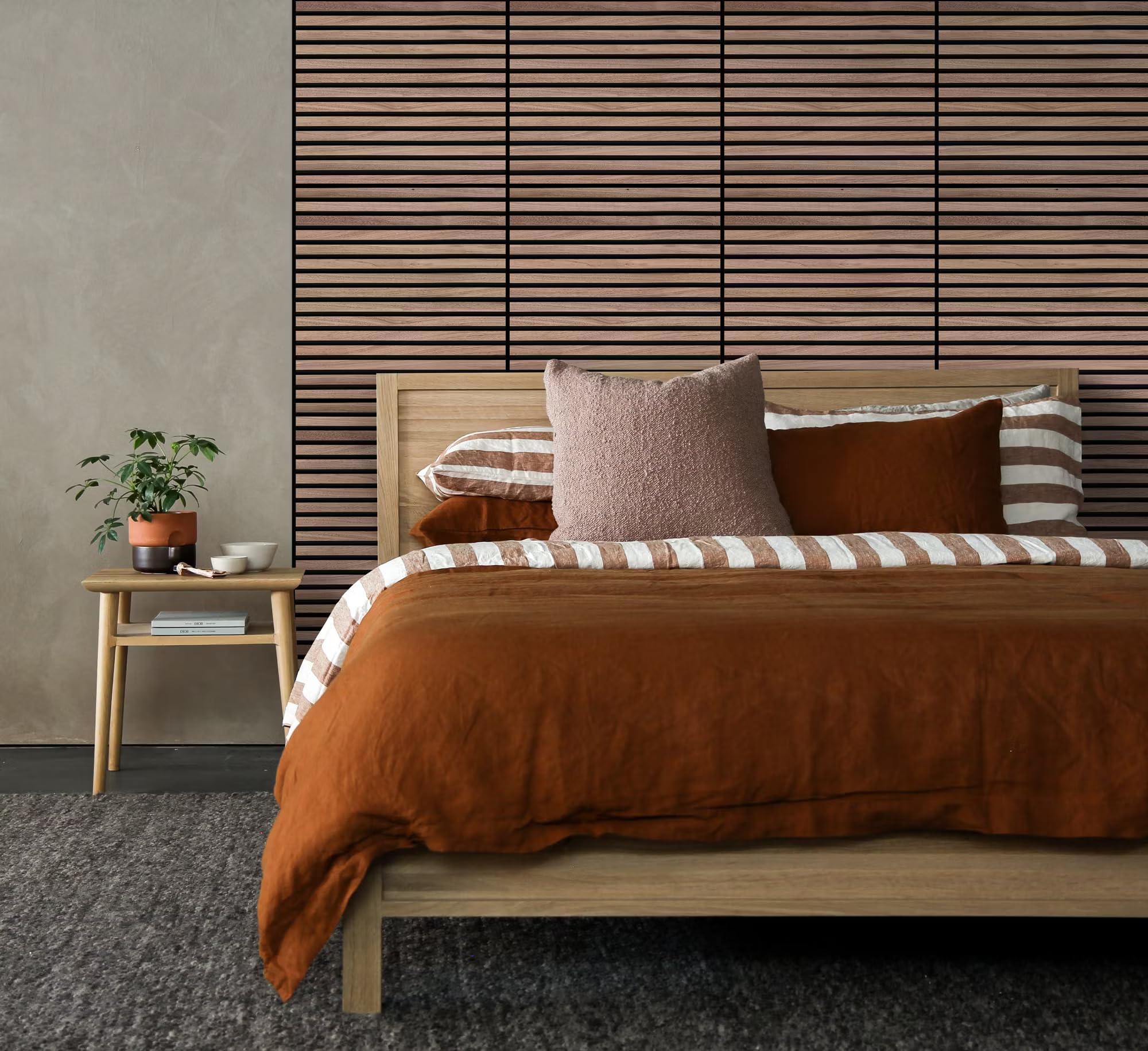eacommerce | Pannello Fonoassorbente, Doghe in MDF, 60x60 cm, Rivestimento murale | Isolamento acustico, Facile da installare, Leggero | Migliora l’acustica e riduce il rumore | Confezione da (Rovere)