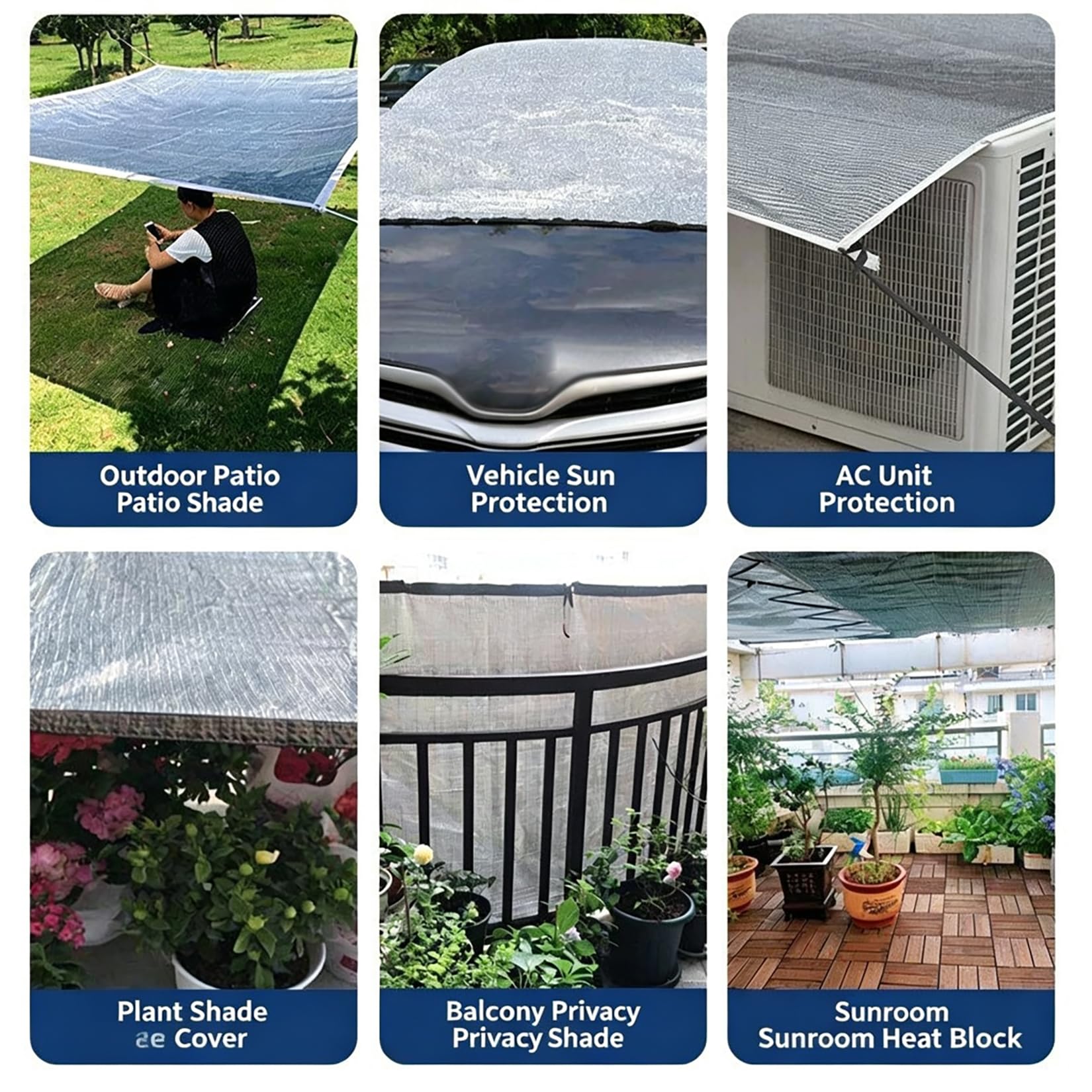 4x10m Malla Sombra Aluminio Reflectante 90% con Ojales Cada 50cm, Lona Parasol Plateada Anti UV para Terraza, Balcón, Pérgola, Invernadero, Aparcamiento y Jardín Exterior