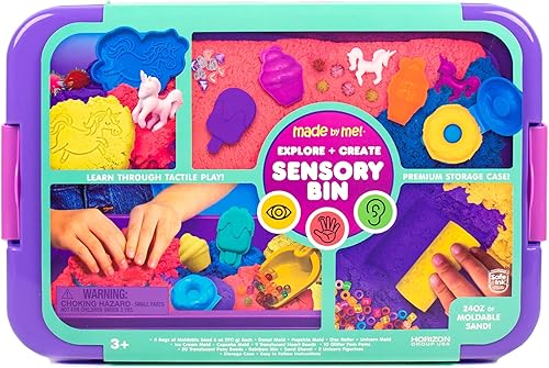 Miniatura 10 de Made By Me Explore + Create Dino Galaxy Sensory Bin, divertidos cubos sensoriales para niños pequeños a partir de 3 años, juguetes sensoriales