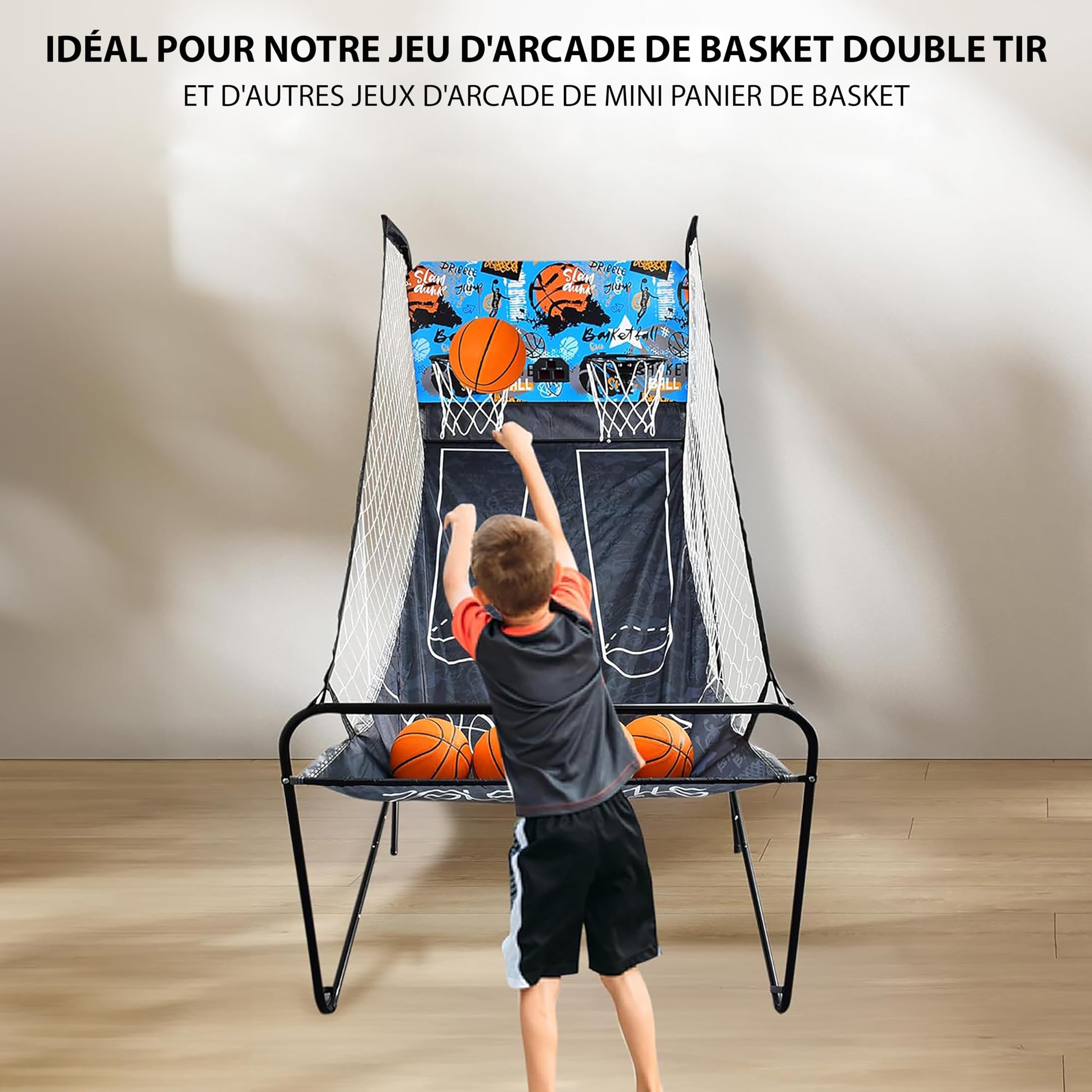 SereneLife Mini Ballon de Basket 7" – Lot de 4 Balles de Rechange en Caoutchouc Résistant, Adhérence Antidérapante, pour Jeu d’Intérieur, Piscine, Plage, Extérieur