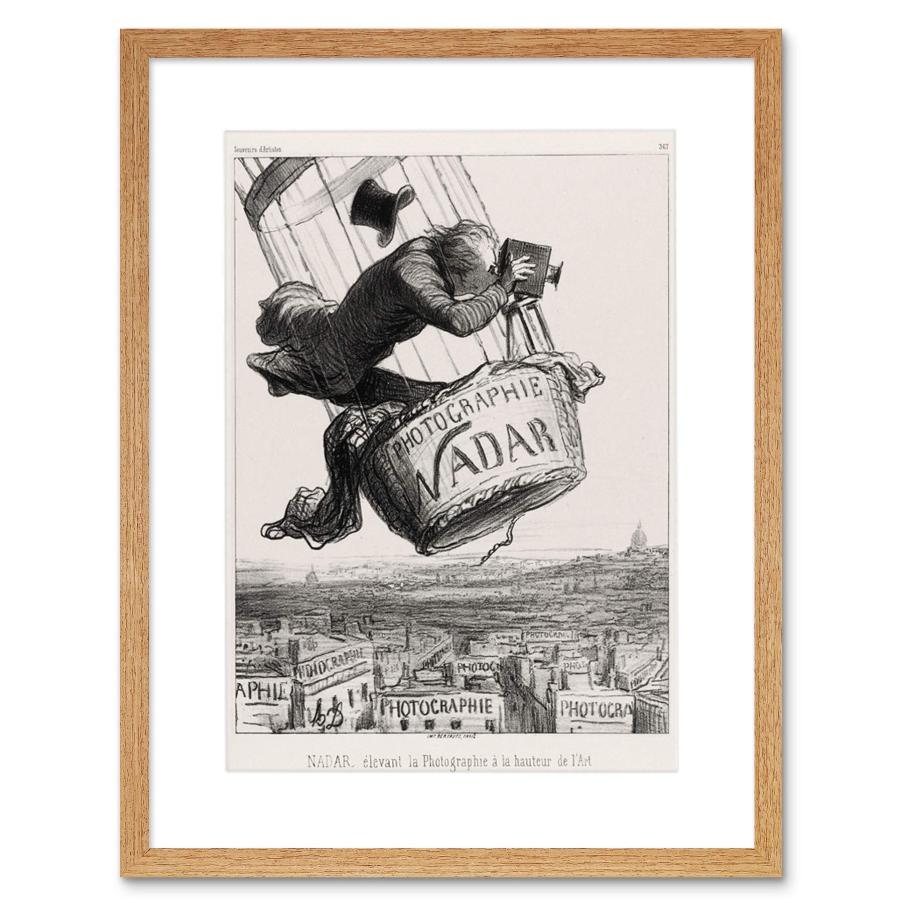 Wee Blue Coo DAUMIER FRENCH NADAR PHOTOGRAPHY BLACK FRAMED ART PRINT PICTURE MOUNT B12X5163