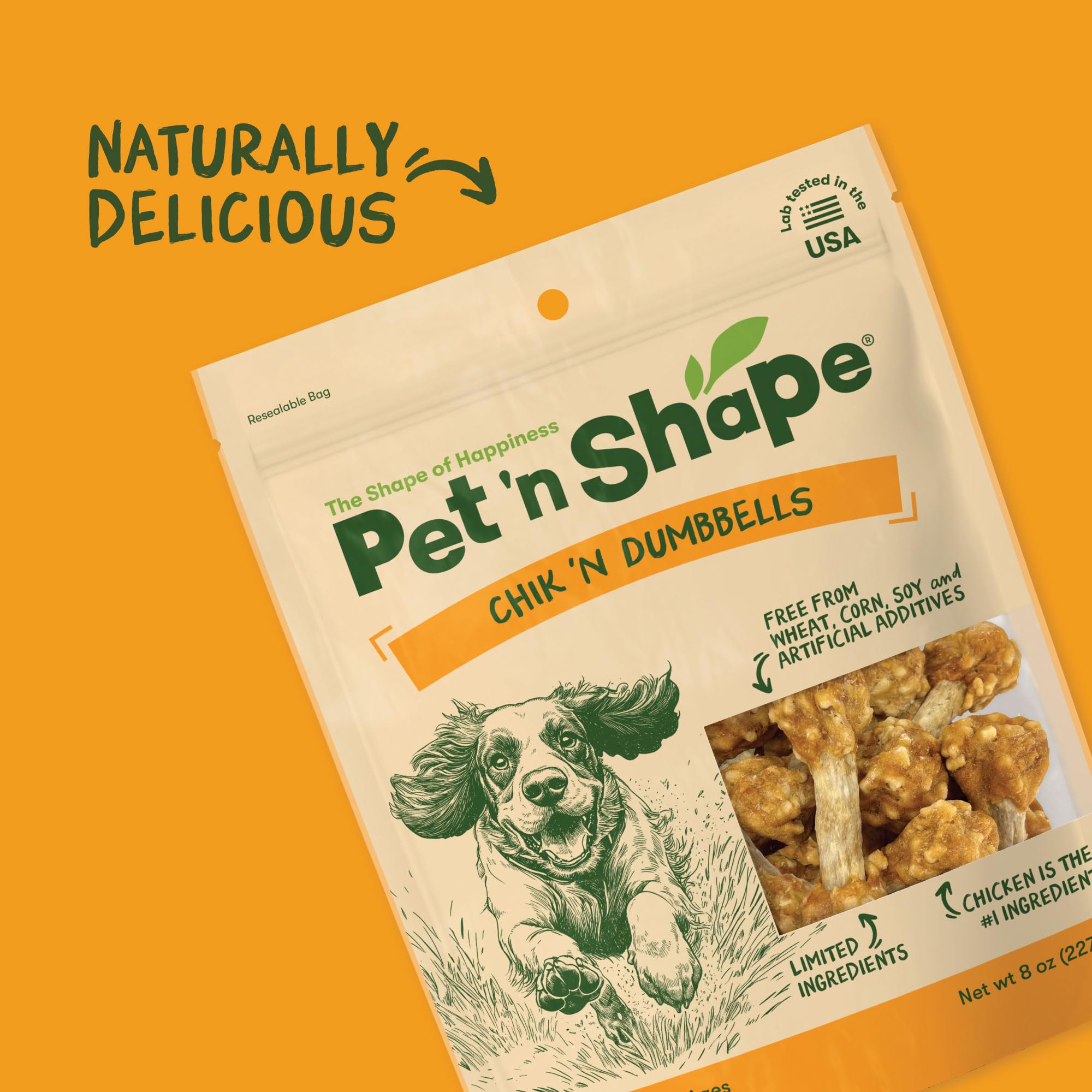 Pet 'n Shape Mascota en Forma de Pollo o Pato con Mancuernas de arroz para Perros Naturales