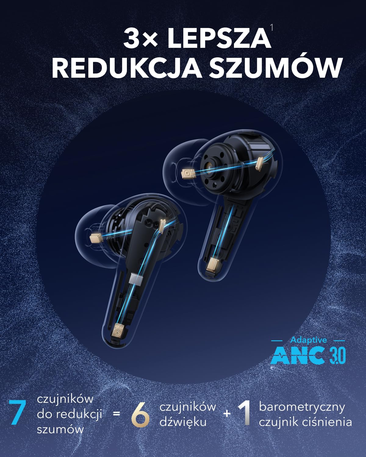 soundcore Liberty 4 Pro firmy Anker, bezprzewodowe słuchawki z redukcją szumów, 7 czujników i adaptacyjna redukcja szumów w czasie rzeczywistym, 2x szybsze ładowanie, muzyka Hi-Fi (zielony)
