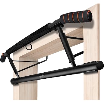 AthleticPro Pull-Up Bar for Door Frames No Drilling for Hanging - Sturdy Pull Up Bar & Door Bar [up to 90 cm Wide Door] - For Pull-Ups Dips & Push-Ups Including Pull-Up Strap