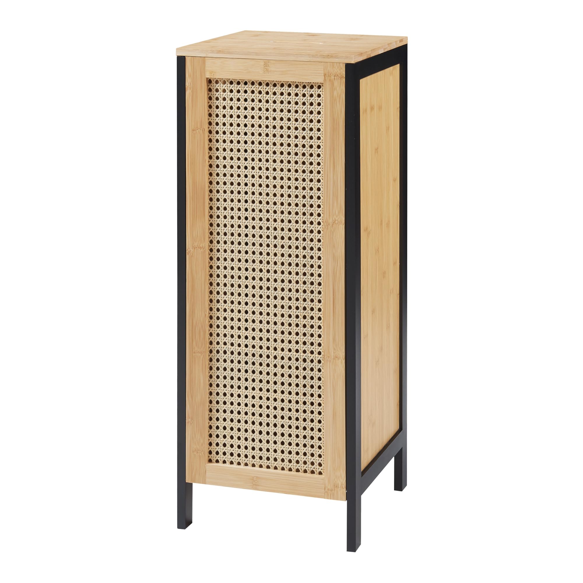 [en.casa] Mobile Portabiancheria con Coperchio Rimovibile Cesto in bambù per Bucato con Capienza 51 L Contenitore Rettangolare a Colonna 80 x 30 x 30 cm