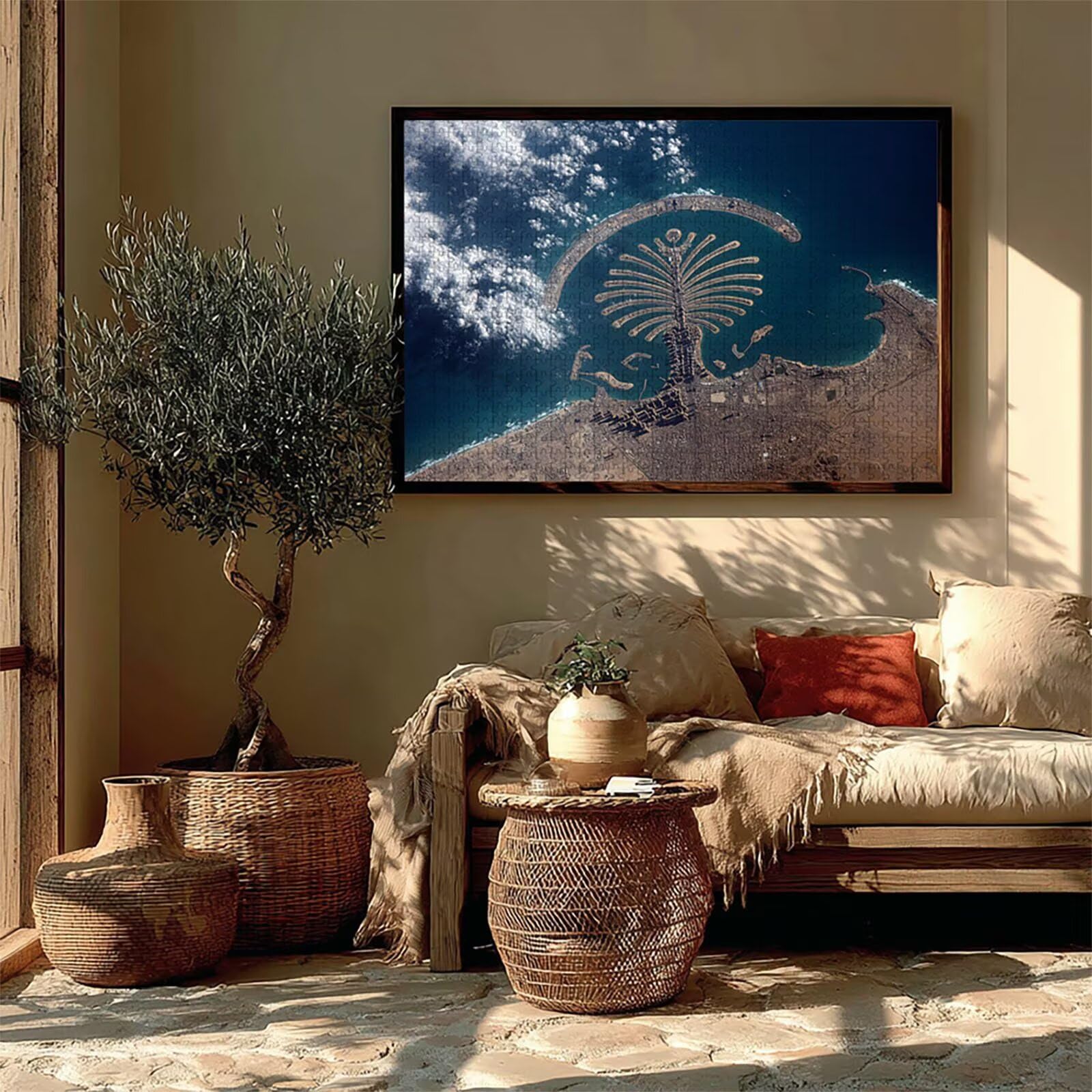 Sky Drewniane puzzle 122 x 81 cm, morskie puzzle 3000 elementów dla dorosłych z pudełkiem, napis na plecach łatwe do odróżnienia, edukacyjna wymagająca gra, letnia dekoracja, piękne prezenty, 0-7454