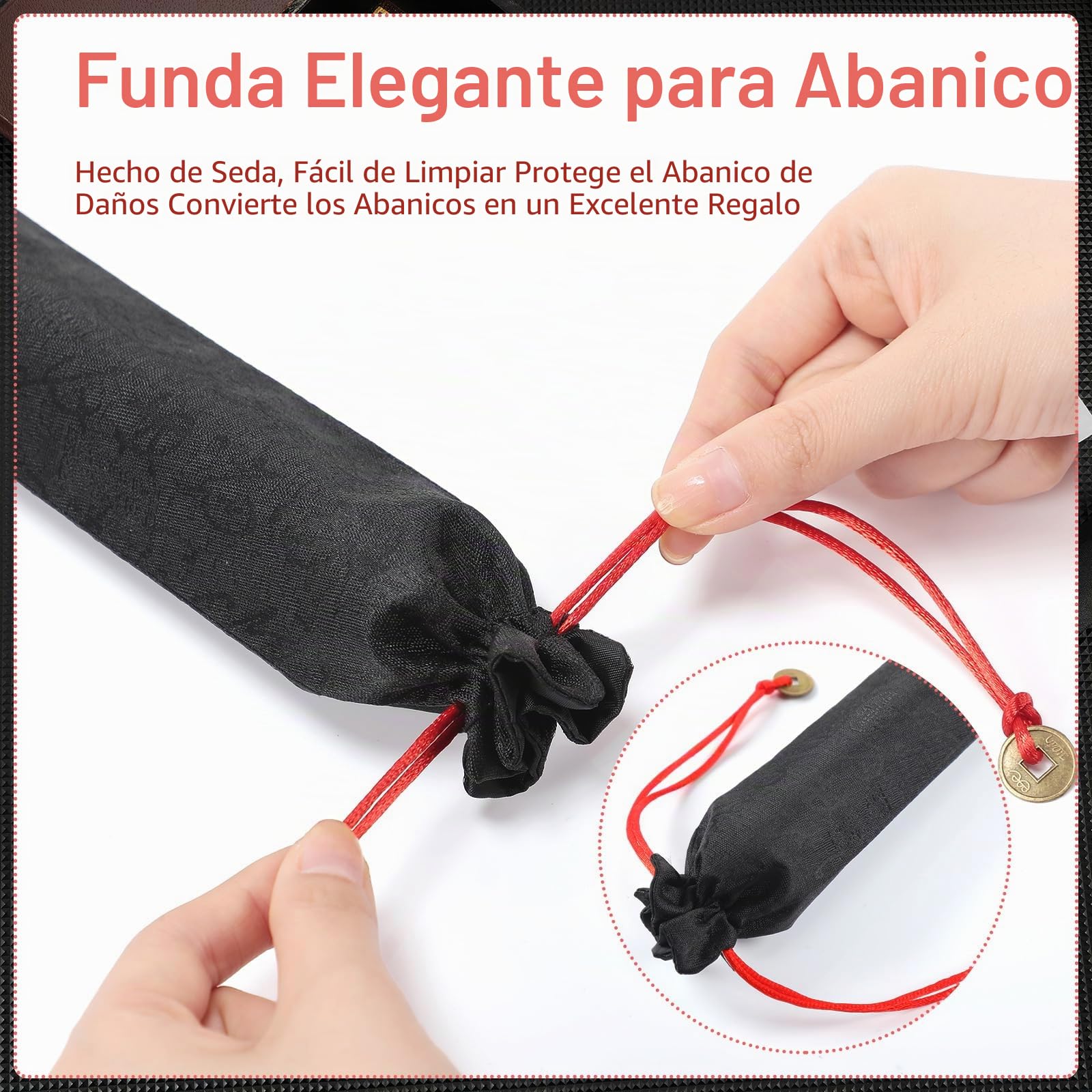 Maitys - Abanicos grandes con efecto de chasquido para hombre y mujer, chinos, plegables, para danzas en línea, festivales, taichí, kung-fu, artes marciales y como regalo (color blanco, paquete de 2)