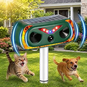 Cat deterrent cat deterrent for garden with LED motion sensor to repel cats 2 modes cat repellent IP66 marten deterrent garden cat deterrent ultrasonic flash against cats dogs martens